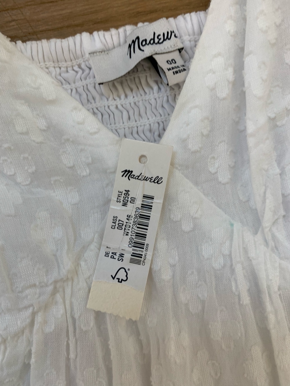 Madewell White Tie Back Flutter Sleeve Midi Sundress XXS 00 - Picture 9 of 9
